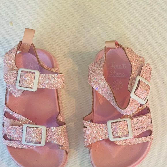 First steps by stepping stones pink/rainbow glitter sandals - Picture 6 of 7